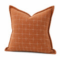 Coussin décoratif 45 x 45 cm en textile terracotta à carreaux pour canapé style contemporain