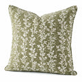Coussin décoratif 45 x 45 cm en tissu vert sauge à motif végétal pour canapé style naturel