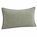 Coussin décoratif 50 x 35 cm textile tissé vert sauge style texturé