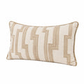 Coussin décoratif 50 x 30 cm en tissu beige écru à relief style géométrique