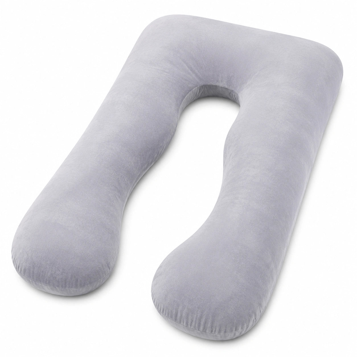 Coussin de grossesse en U 140 cm gris en tissu doux soutien du corps