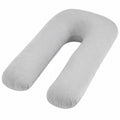Coussin de grossesse en U 135 cm gris en tissu doux soutien corporel