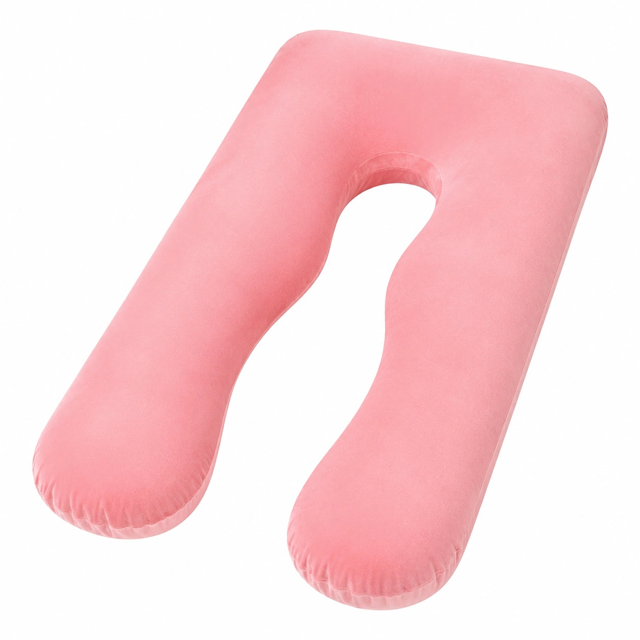 Coussin de grossesse en U 135 cm rose en polyester soutien enveloppant
