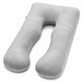Coussin de grossesse en polyester gris 140 cm en forme U pour le sommeil