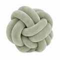 Coussin décoratif noué 30 cm en textile vert sauge doux