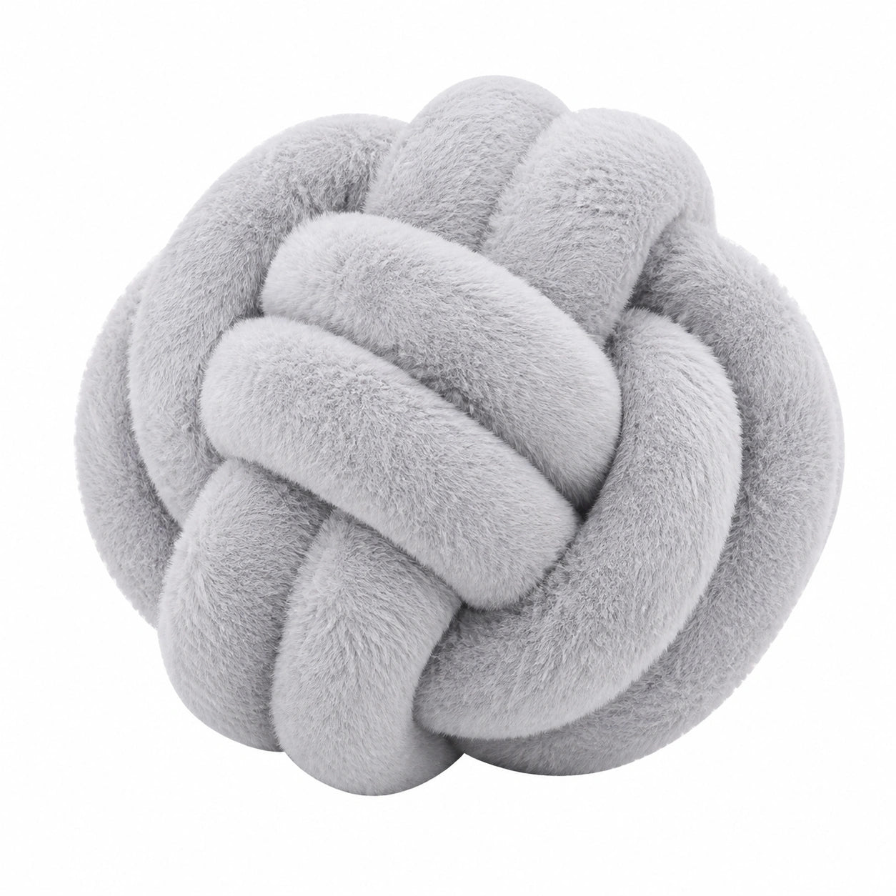 Coussin nœud 30 cm en polyester gris pour décoration style tressé
