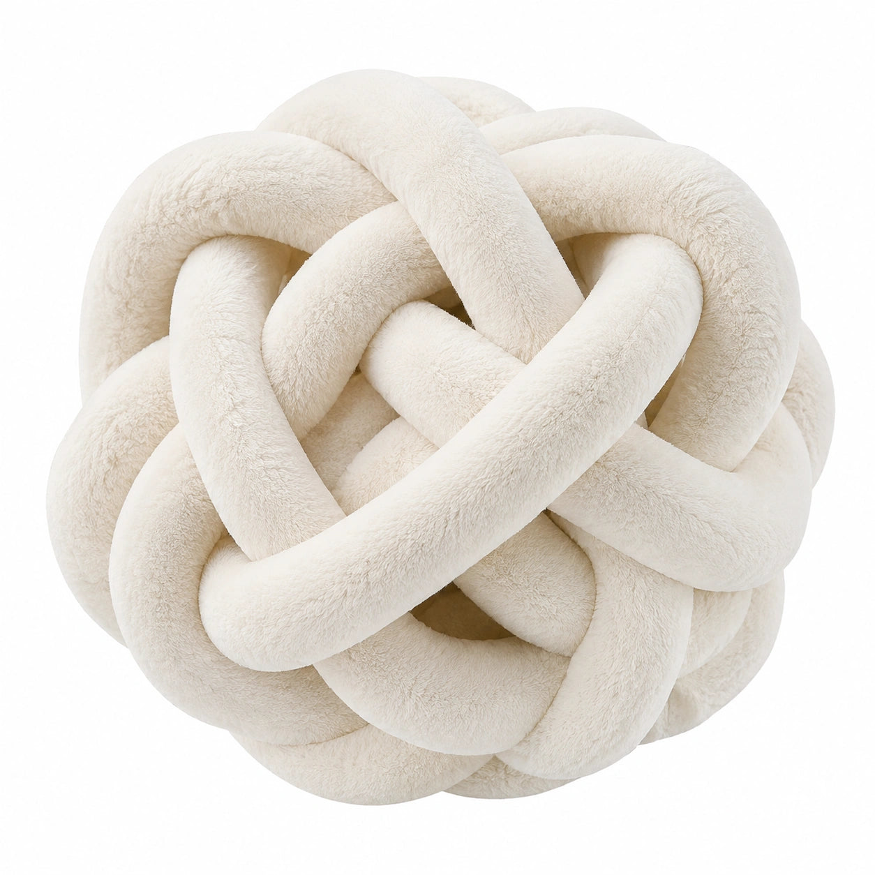 Coussin décoratif nœud 30 cm en polyester crème pour canapé style moderne