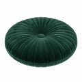 Coussin rond 60 cm en velours vert foncé pour assise plissée