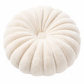 Coussin rond 40 cm en polyester crème décoratif style fleur