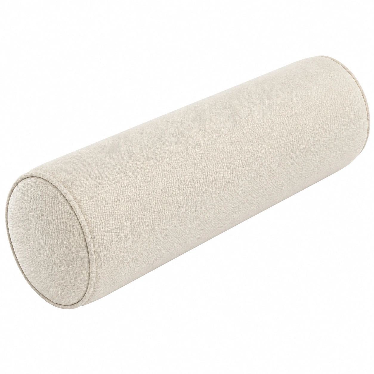 Coussin traversin 15 x 50 cm en tissu beige - soutien décoratif cylindrique