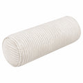 Coussin traversin cylindrique 20 x 60 cm en polyester blanc côtelé - soutien décoratif