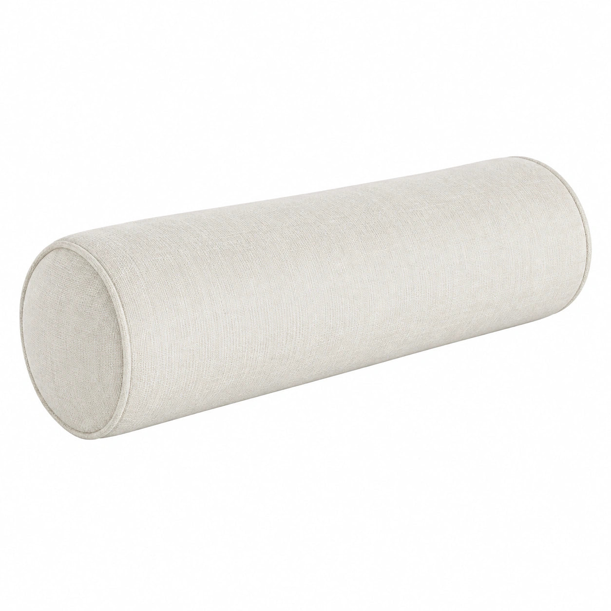 Coussin cylindrique 20 x 60 cm en tissu beige - traversin décoratif doux